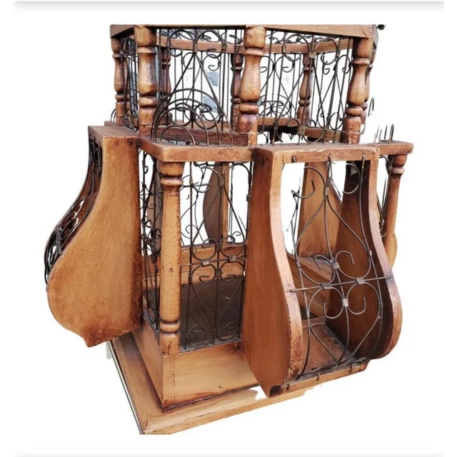 Victorian 20th Century Victorian Style Wood and Iron "Balloon" Birdcage For Sale - Image 3 of 8
