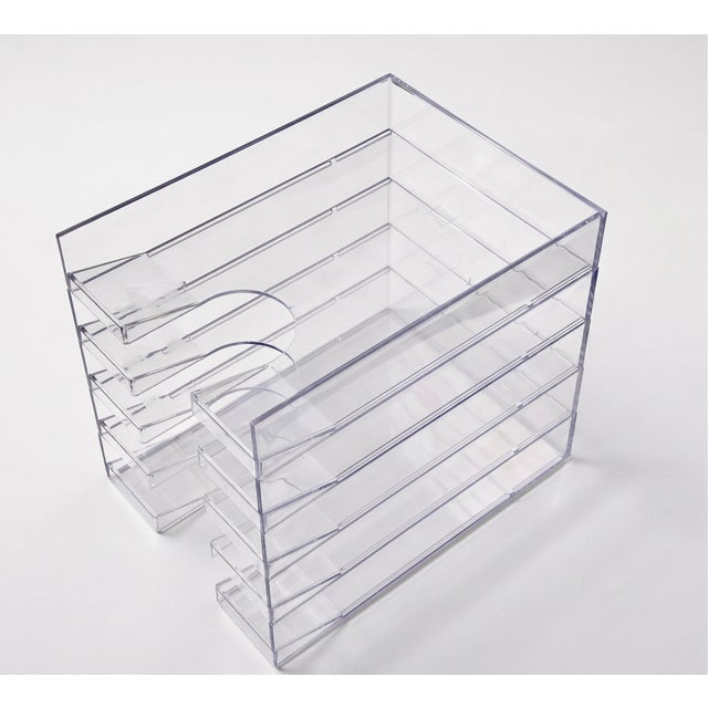Mid-Century Modern Space Age 1970s Palaset Clear Acrylic Stacking Letter Trays - Set of 5 For Sale - Image 3 of 8