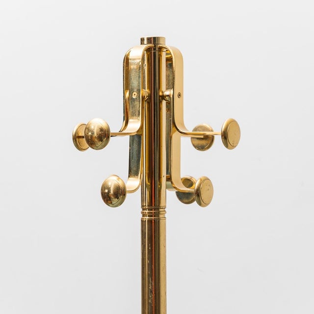 Gilded Metal Coat Stand with Marble Base, 1970s For Sale - Image 4 of 10