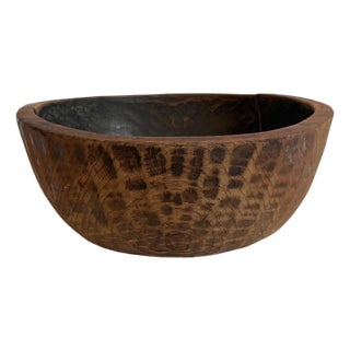 Vintage Nepal Wood Bowl For Sale