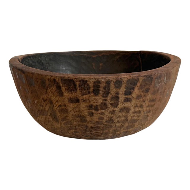Vintage Nepal Wood Bowl For Sale
