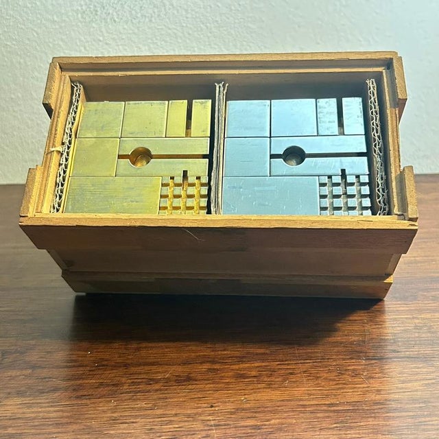 Checkmate Modular Bronze Work by Franco Rocco, 1970s, Set of 2 For Sale - Image 3 of 14