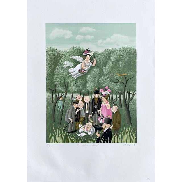 Raymond Peynet, The Sub-Prefect in the Fields, Original Lithograph For Sale