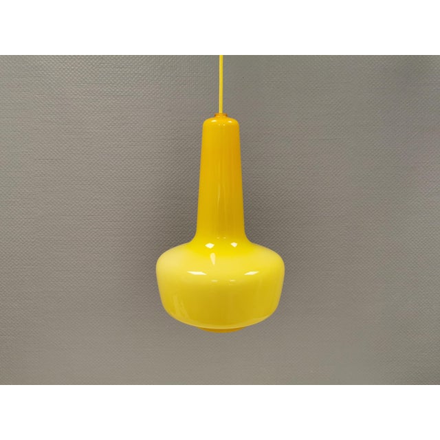 1960s Large Vintage Glass Hanging Lamp by Jacob E Bang for Fog & Mørup, 1960s For Sale - Image 5 of 14