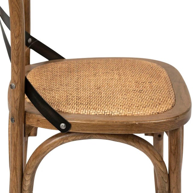 2020s Black X Oak & Rattan Dining Chair For Sale - Image 5 of 6