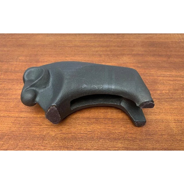 Vintage Cast Iron Bull Figurine For Sale - Image 9 of 17