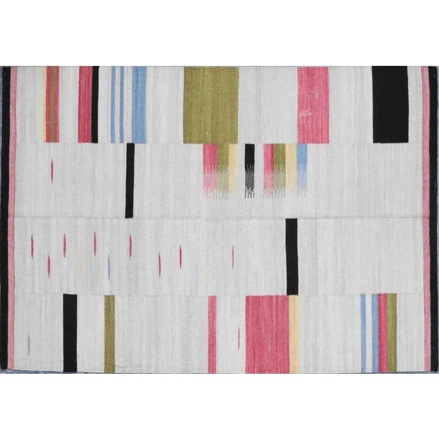 Tribal Style Handwoven Flat Kilim Rug For Sale - Image 3 of 5