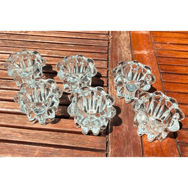 Mid-Century Modern Mid-Century Modern French Glass Candleholders, 1970s, Set of 6 For Sale - Image 3 of 7