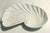 Mid-century style decorative porcelain shell plate by Andrea by Sadek, featuring a sculpted shell-inspired form with hand-...
