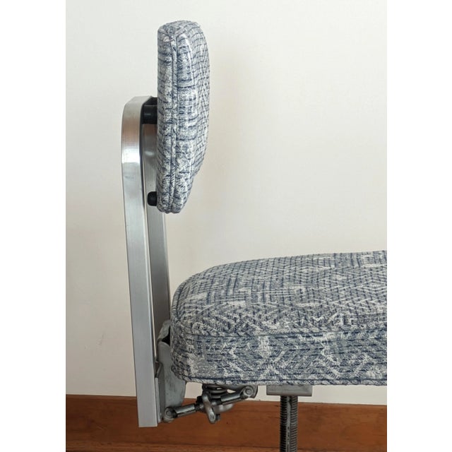 Metal Blue Vintage Office Chair - Restored For Sale - Image 7 of 12