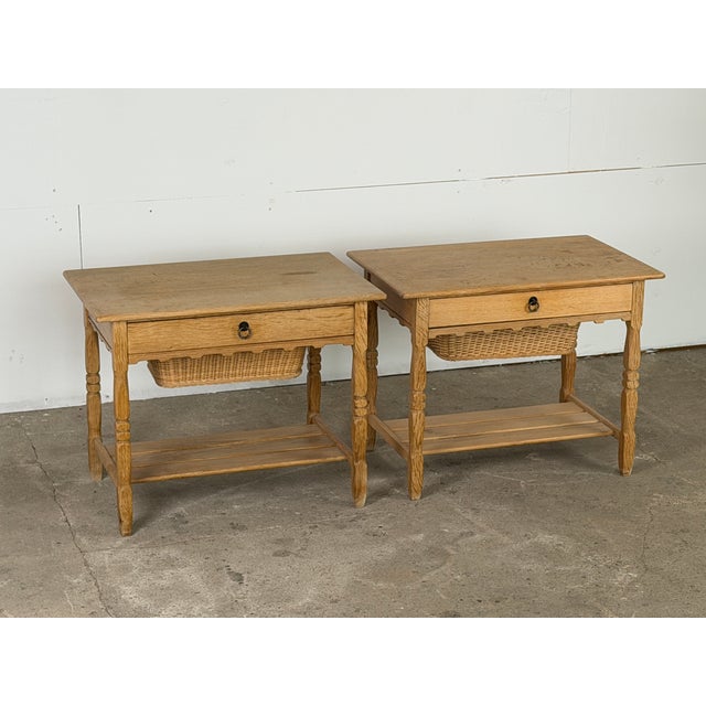 Scandinavian Modern Oak Side Tables by Henning Kjærnulf, 1960s, Set of 2 For Sale - Image 11 of 11