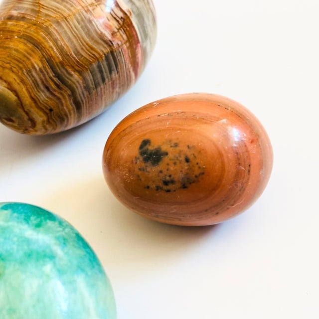Stone Set of 5 Vintage Stone Eggs For Sale - Image 7 of 7
