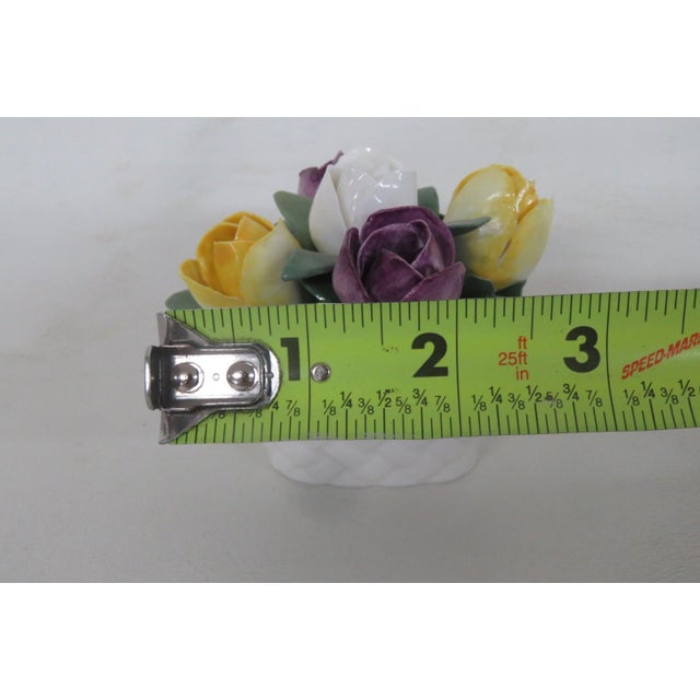 Crown Staffordshire Fine Bone China England Floral Basket January Tulips 4831b For Sale In Miami - Image 6 of 12