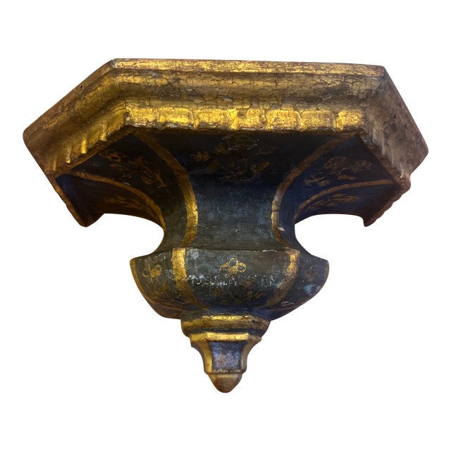 Antique Italian Parcel Gilt Wall Bracket Shelf For Sale