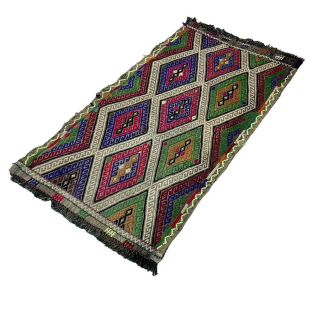 Small Anatolian Turkish Kilim Rug For Sale - Image 4 of 11