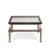 Romeo Rega Mid Century Chrome, Brass and Glass Coffee Table This coffee table measures: 29.5 wide x 29.5 deep x 17.75...