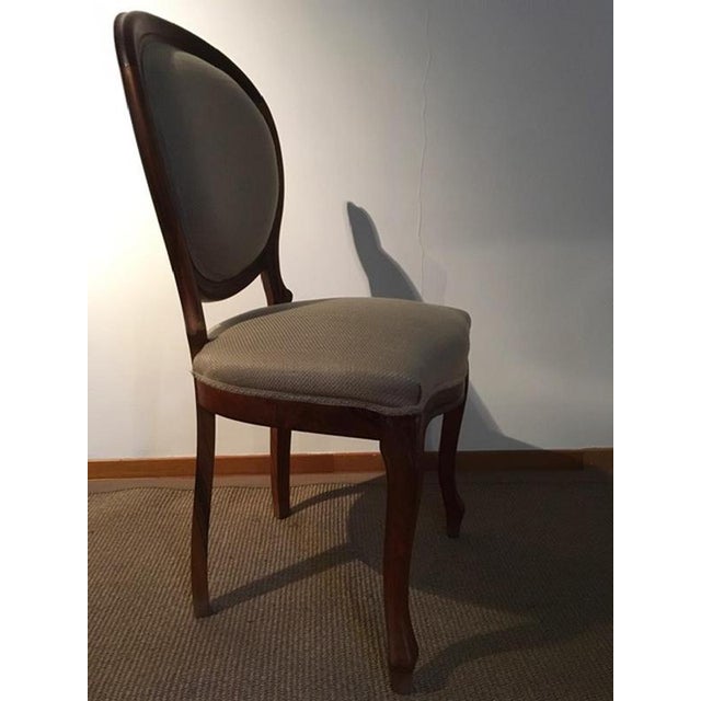 Postmodern Chairs in Walnut and Linen, Italy, 1990s, Set of 4 For Sale - Image 14 of 18