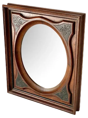 19th Century English Brown Wood Mirror