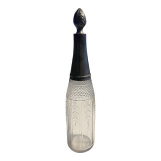 Vintage French Silver & Crystal Decanter / Cruet For Sale