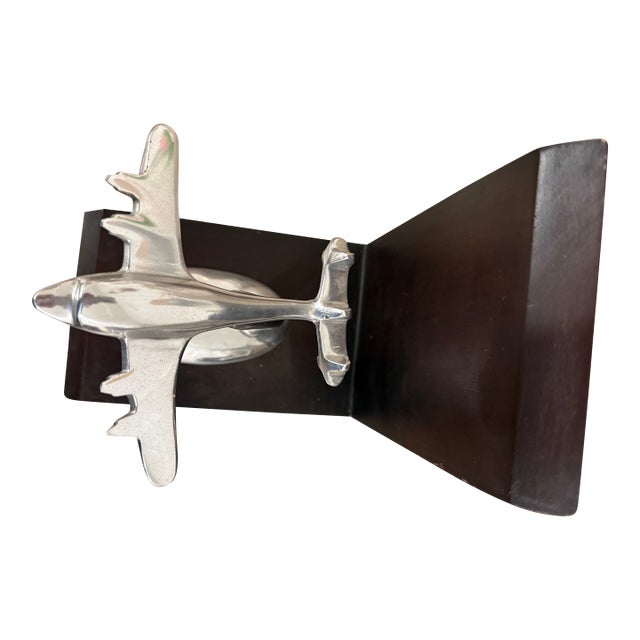 Mid Mid Century Airplane Bookends Aeronautical Decor For Sale