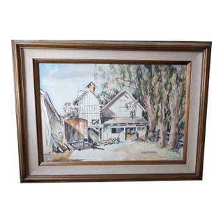 1960s Elva Senter Watercolor- Foxtail Ranch For Sale