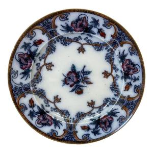 Antique Wedgwood Pearl-Ware Flow Blue Shannon Pattern Bread & Butter Plate From England - Circa 1850