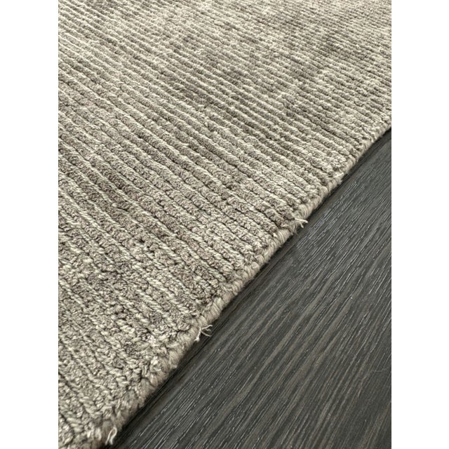 Restoration Hardware Rowe Rug – 9’ X 12’ Graphite | Hand-Knotted Wool & Viscose For Sale - Image 12 of 18