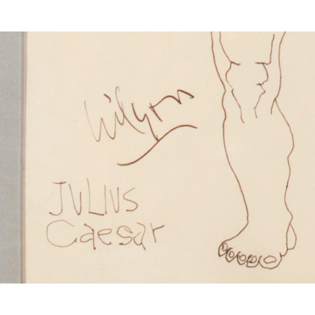 1960s “Julius Caeser” Ink Drawing by Harry Hilson For Sale In Indianapolis - Image 6 of 8