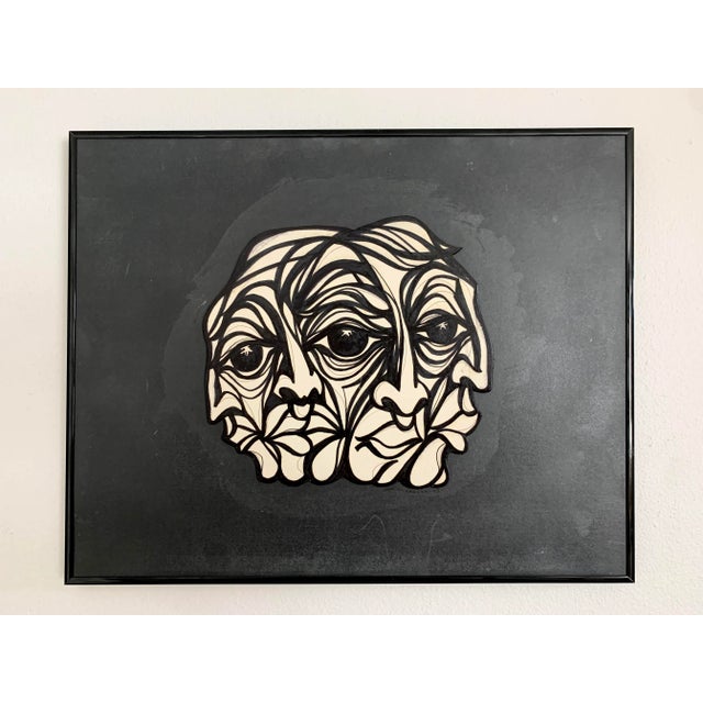 Black Jere Carrasco - "Quatro" Framed Dimensional Drawing For Sale - Image 8 of 8