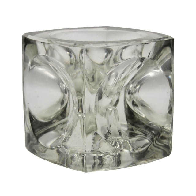 Glass Ice Cube Candlesticks from Peill & Putzler, Set of 2 For Sale - Image 4 of 9