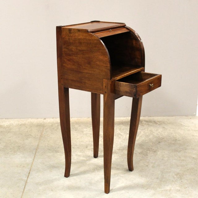 Brown Italian Bedside Table in Walnut, 18th Century For Sale - Image 8 of 13