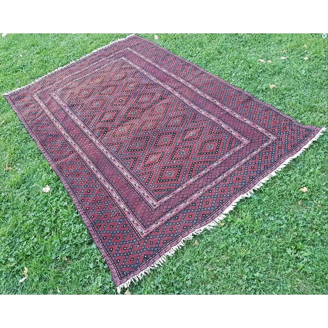 1970s 1970s Vintage Turkmen Afghan Baluch Rug - 4′4″ × 6′3″ For Sale - Image 5 of 10