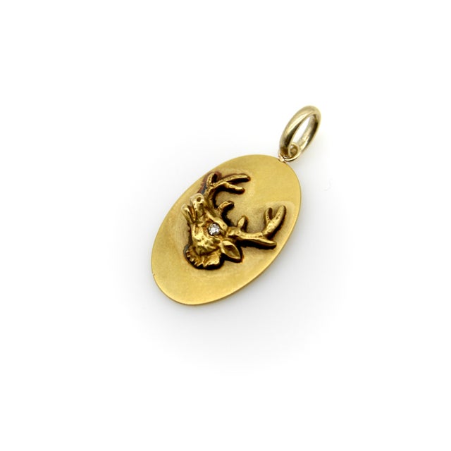 Victorian Late 19th Century Victorian 10k Gold Elk Head Bpoe Lodge Pendant Charm For Sale - Image 3 of 8