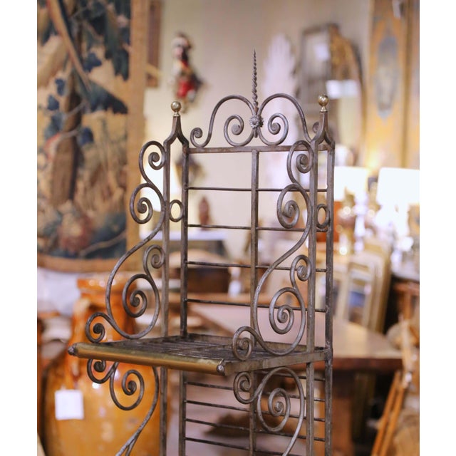 Late 19th Century 19th Century French Parisian Wrought Iron and Brass Baker’s Rack For Sale - Image 5 of 12