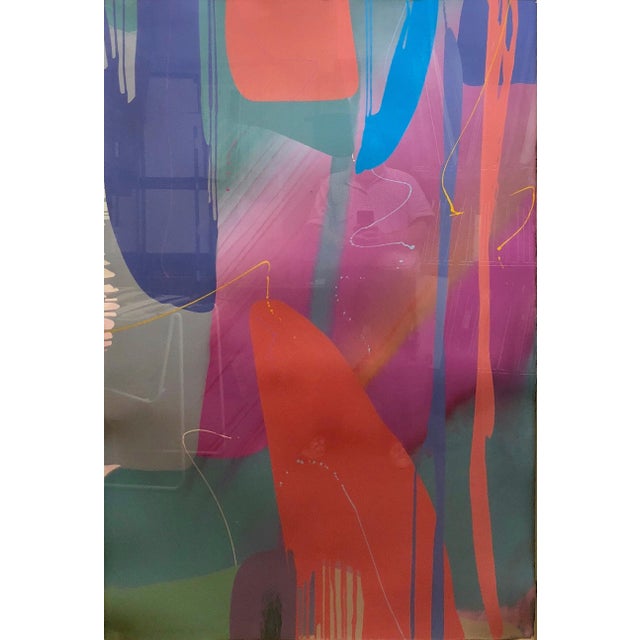 1980s Lamar Briggs, Monumental Texas Modernist Abstract Expressionist Color Field Acrylic Painting, c.1980s For Sale - Image 5 of 8