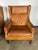 Pair of Mid-Century Scandinavian Wingback Leather Lounge Chairs For Sale - Image 12 of 14