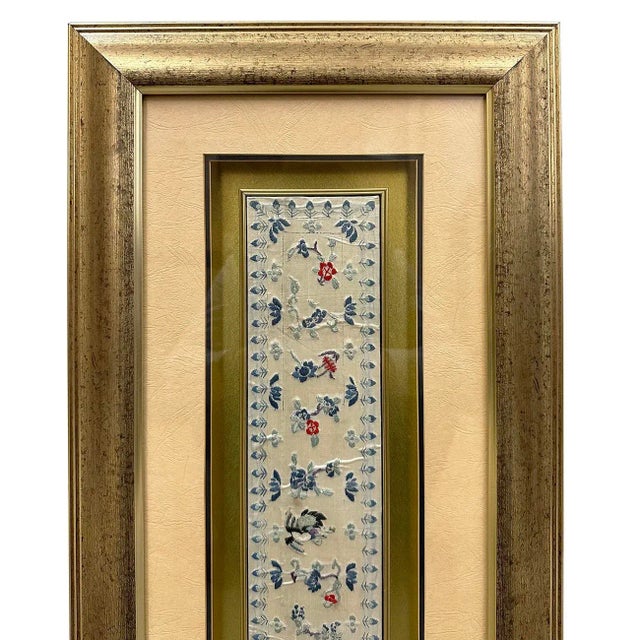 An antique Chinese silk embroidery in 3D framed. The museum quality display wall decor. There are numerous auspicious...