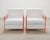 French Pair of French Maison Jean Orange Iron Lattice Lounge Chairs For Sale - Image 3 of 18