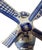 Ceramic Vintage Authentic Dutch Delft Blue Hand-Painted Porcelain Windmill Table Lamps - Made in Holland - a Pair For Sale - Image 7 of 7