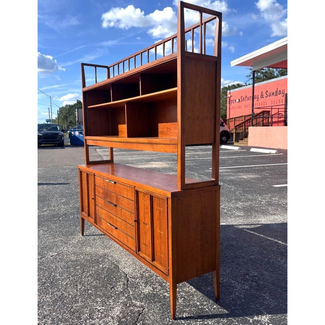 Wood Mid Century Lane Tuxedo Wall Unit For Sale - Image 7 of 17