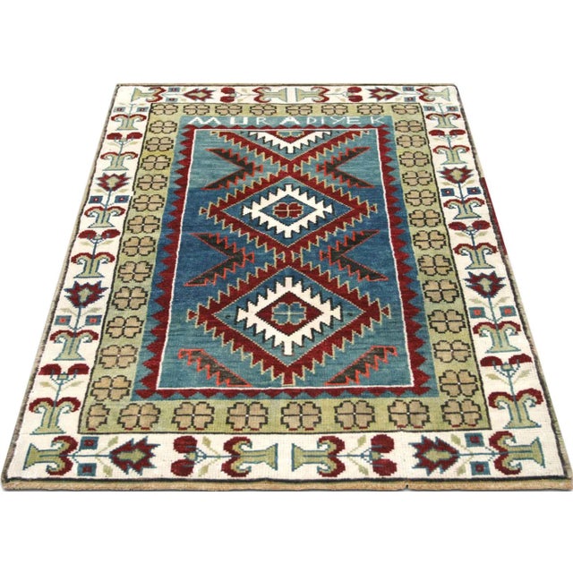 1960s Turkish Oushak Rug For Sale In Los Angeles - Image 6 of 7