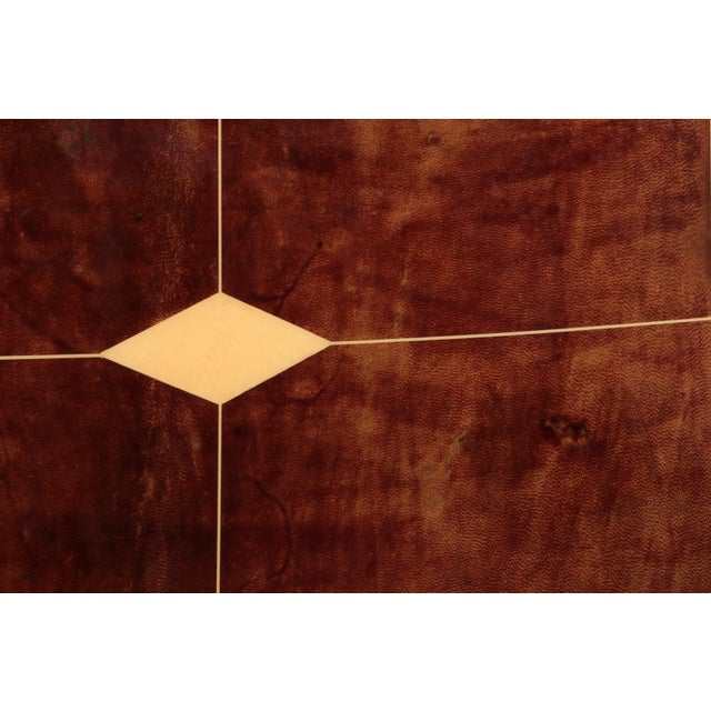 Brown Goatskin Bar Cabinet with Electric Lift and Mirror Interior by Aldo Tura, 1960 For Sale - Image 14 of 15