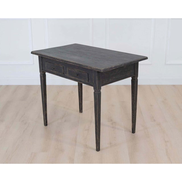 Black Early 19th Century Gustavian Writing Desk For Sale - Image 8 of 8