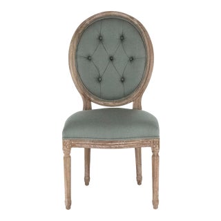 Everest Medallion Side Chair in Sage For Sale