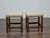 Pair of English 19th Century Hardwood Bobbin Stools with Linen Upholstery For Sale In Atlanta - Image 6 of 11