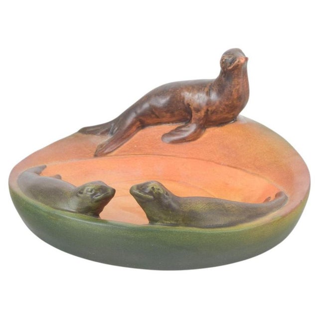 1920s Art Pottery Bowl with Three Seals from Ipsens Enke, Denmark, 1920s For Sale - Image 5 of 5