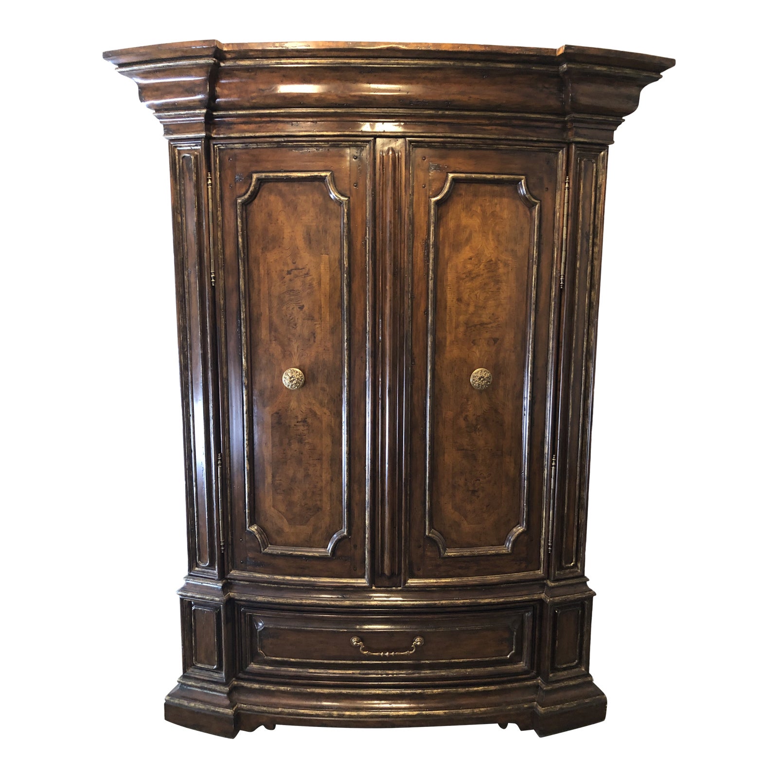 Marge Carson Gold Leaf Armoire Chairish