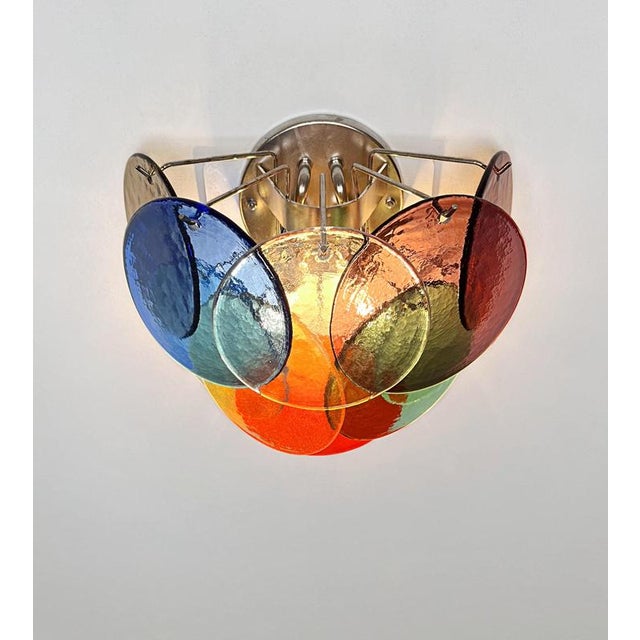 Vintage Disc Sconces in Multi-Color Murano Glass, 1970s, Set of 4 For Sale - Image 13 of 15