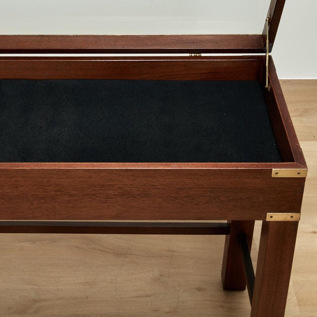 Vintage English Campaign Style Display Counter or Box on Stand For Sale - Image 10 of 15