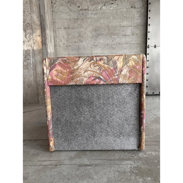 Vintage Upholstered Pastel Floral Nightstand, 1960s For Sale - Image 9 of 11